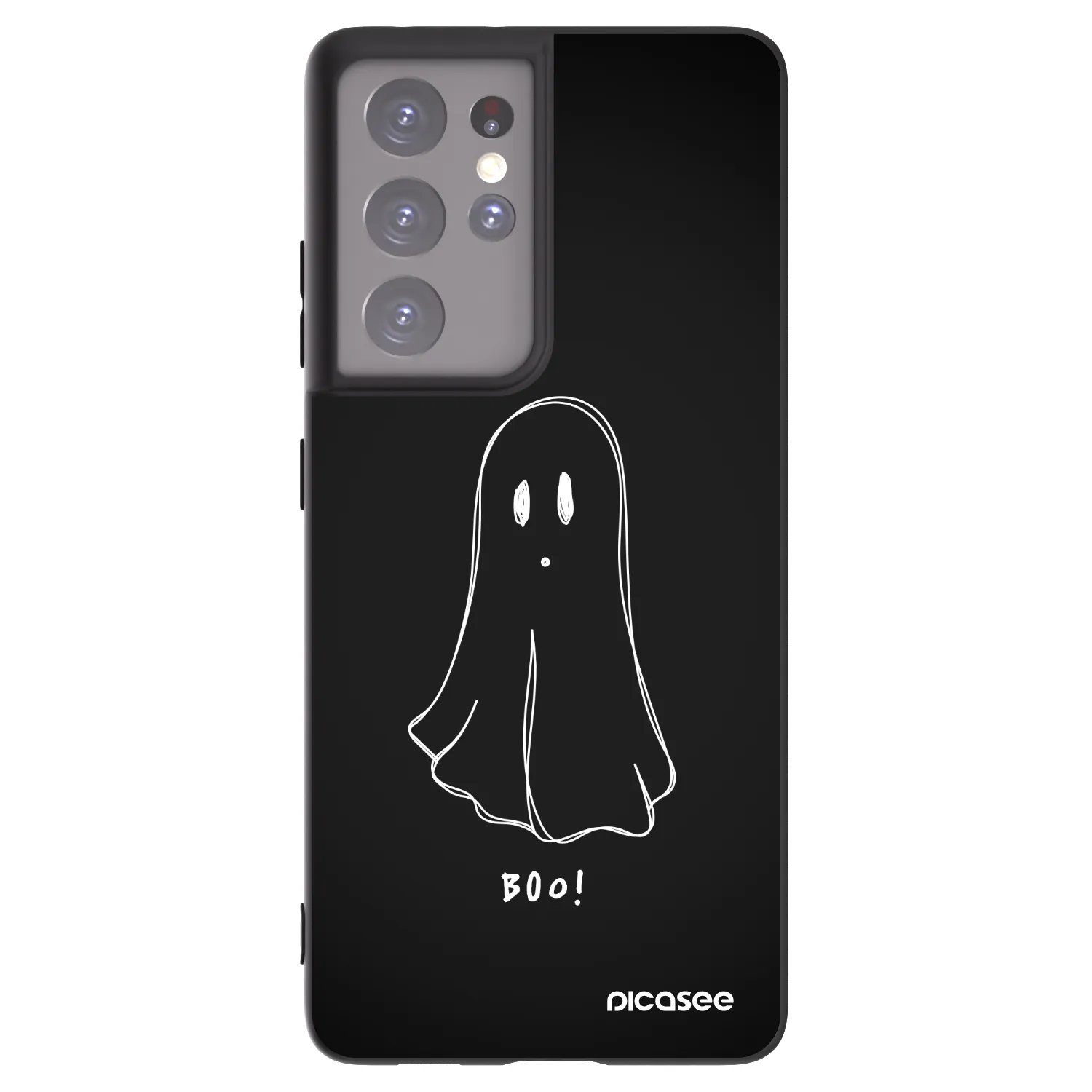 Picasee Μαύρη θήκη σιλικόνης για Samsung Galaxy S21 Ultra 5G G998B - Ghost 2