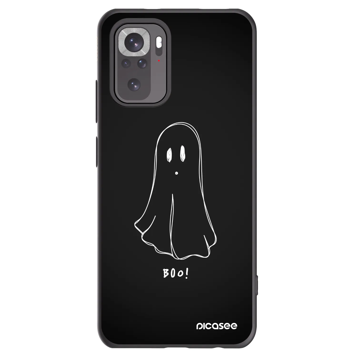 Picasee Μαύρη θήκη σιλικόνης για Xiaomi Redmi Note 10 - Ghost 2