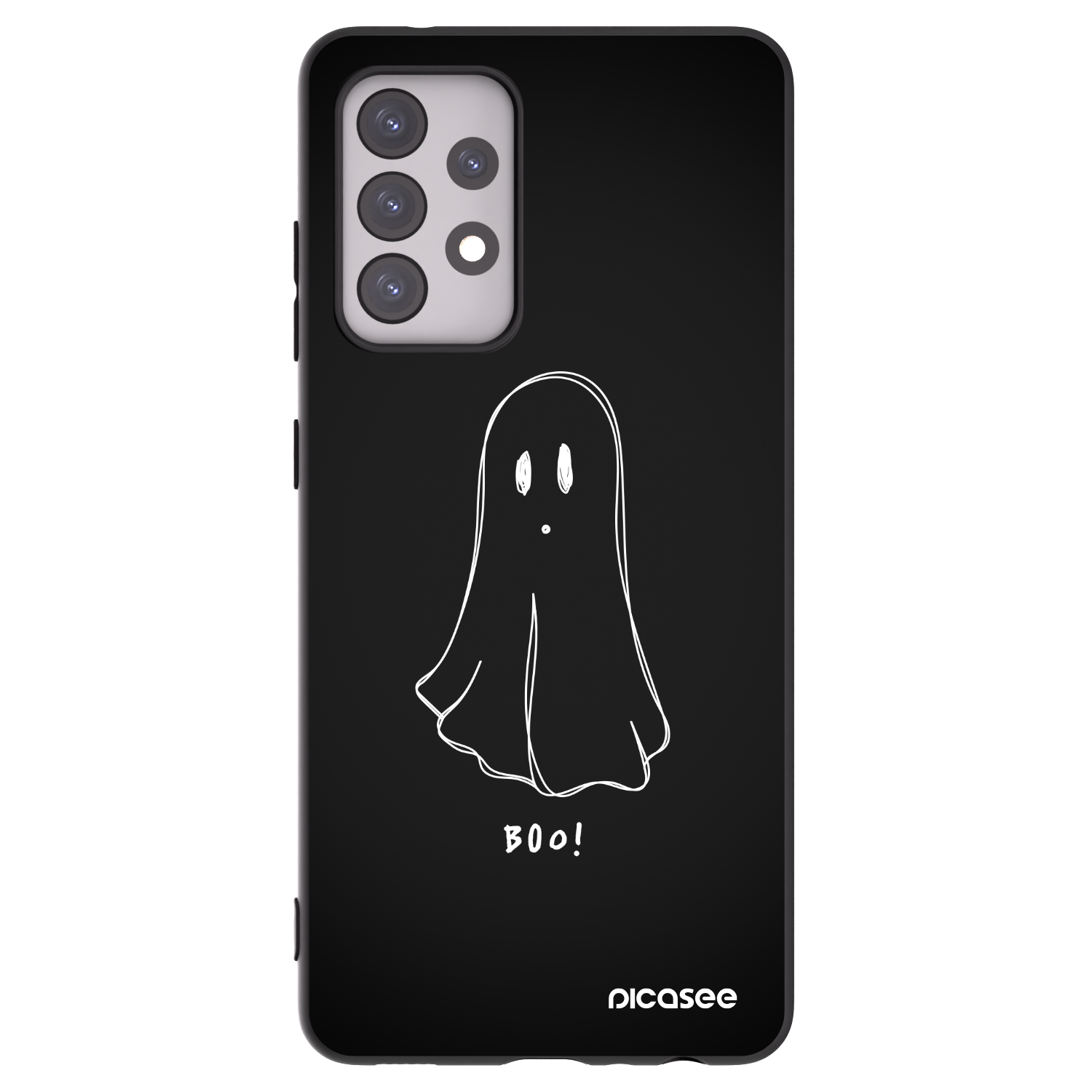 Picasee Μαύρη θήκη σιλικόνης για Samsung Galaxy A52 5G A525F - Ghost 2