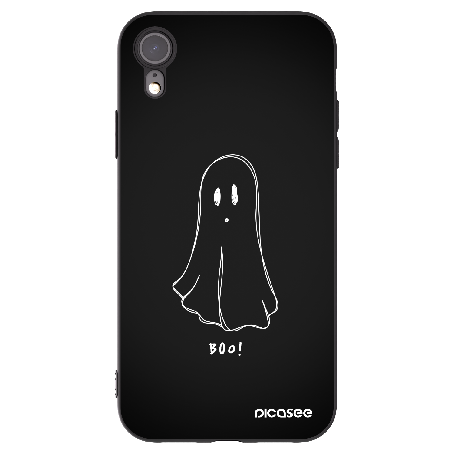 Picasee Μαύρη θήκη σιλικόνης για Apple iPhone XR - Ghost 2