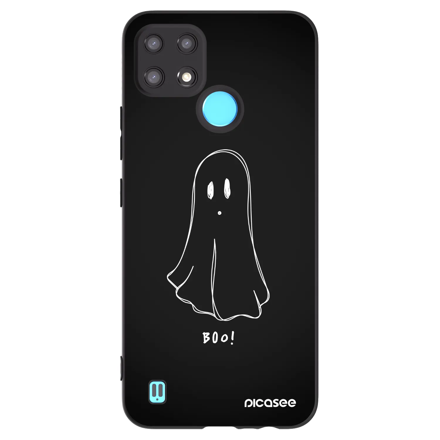 Picasee Μαύρη θήκη σιλικόνης για Realme C21 - Ghost 2