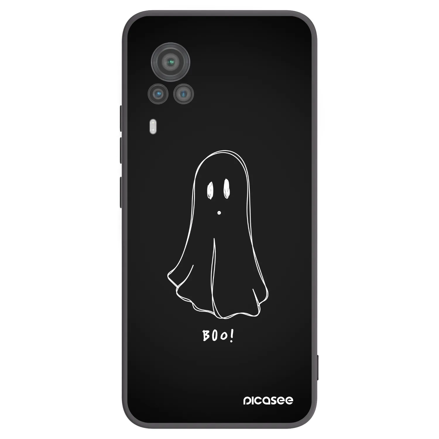 Picasee Μαύρη θήκη σιλικόνης για Vivo X60 Pro 5G - Ghost 2