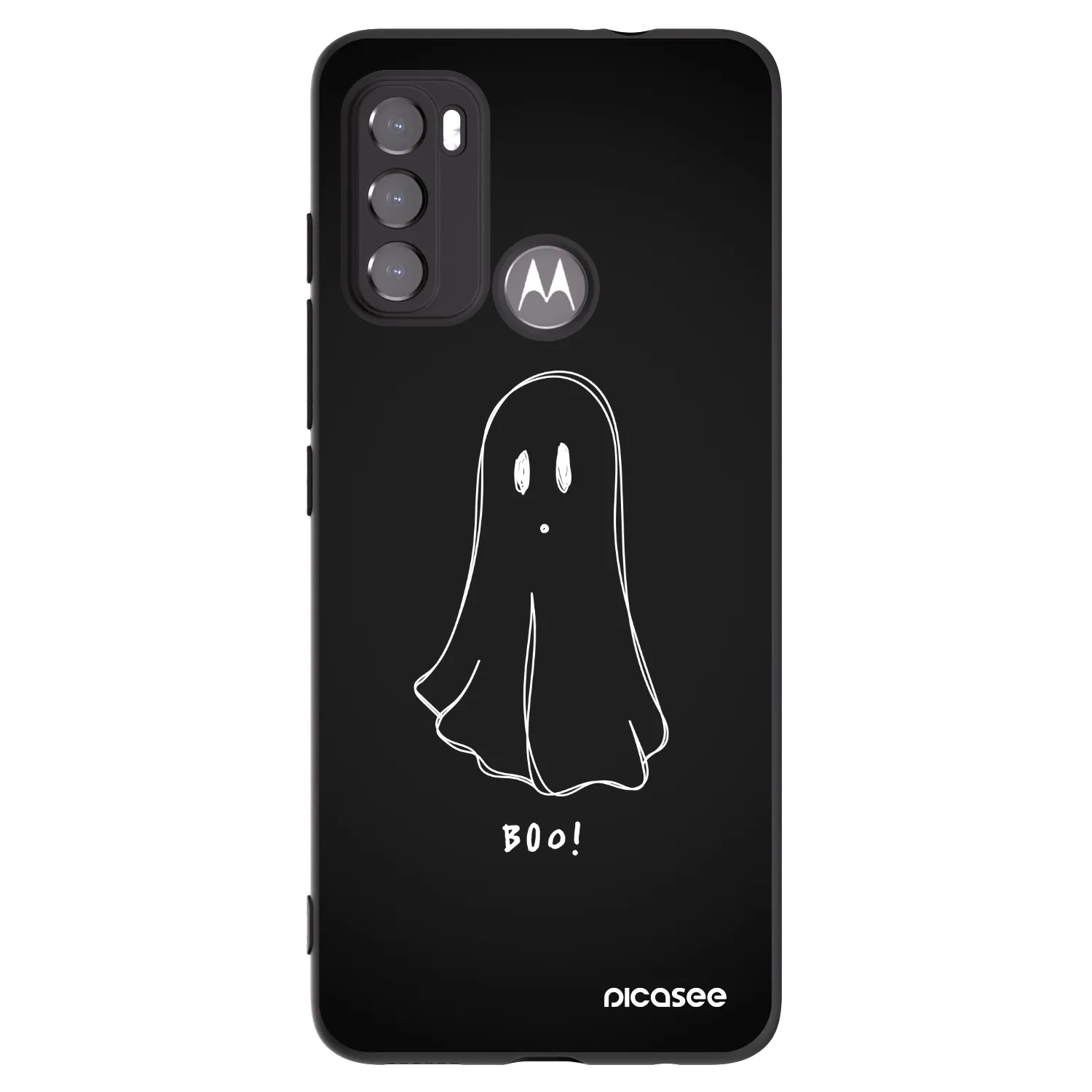 Picasee Μαύρη θήκη σιλικόνης για Motorola Moto G60 - Ghost 2