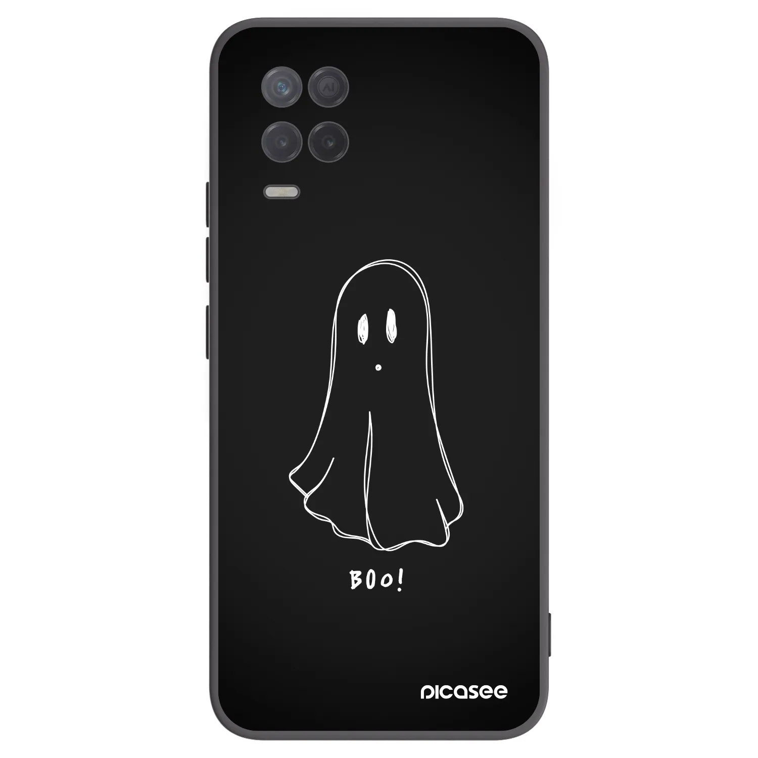 Picasee Μαύρη θήκη σιλικόνης για Realme 8 5G - Ghost 2