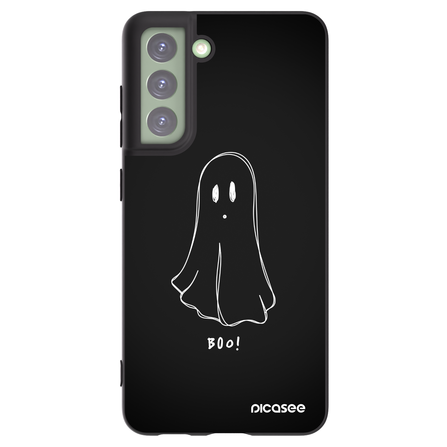 Picasee Μαύρη θήκη σιλικόνης για Samsung Galaxy S21 FE 5G - Ghost 2