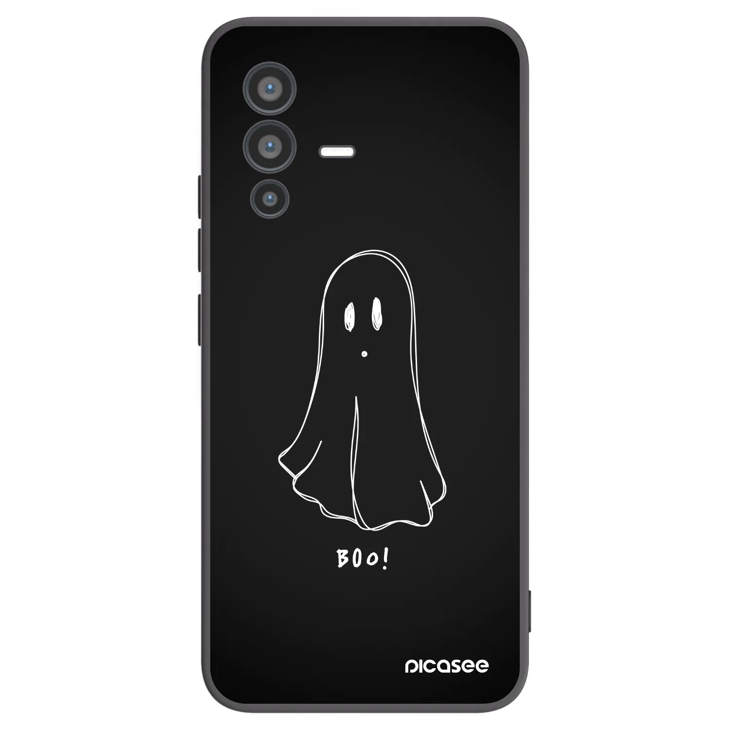 Picasee Μαύρη θήκη σιλικόνης για Vivo V23 5G - Ghost 2