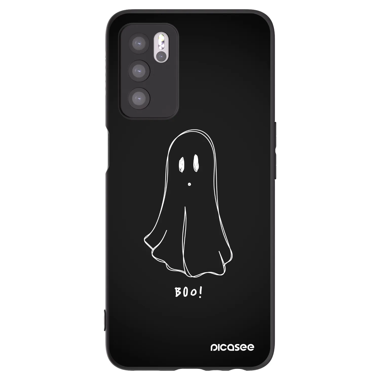 Picasee Μαύρη θήκη σιλικόνης για OPPO A16s - Ghost 2