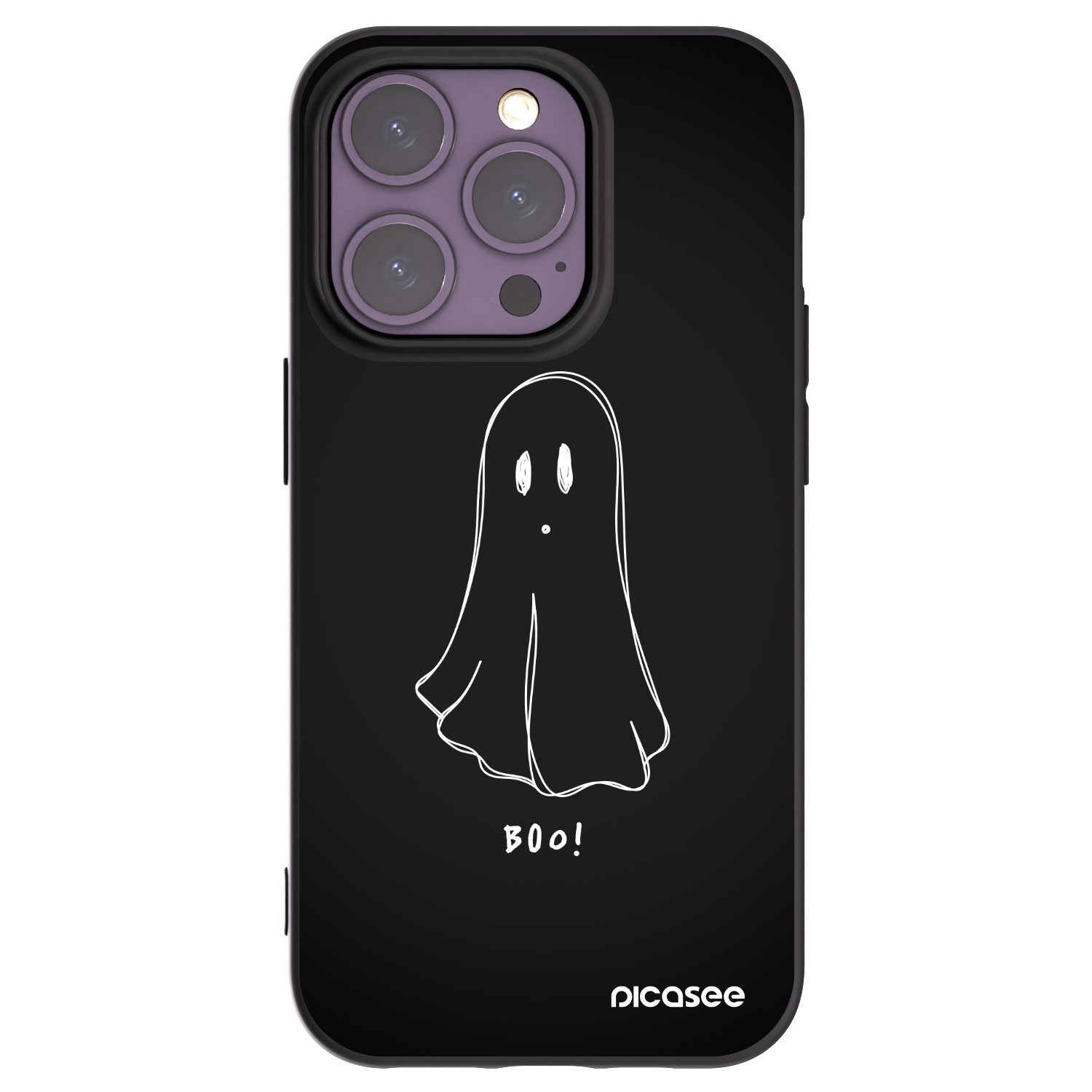 Picasee Μαύρη θήκη σιλικόνης για Apple iPhone 14 Pro - Ghost 2