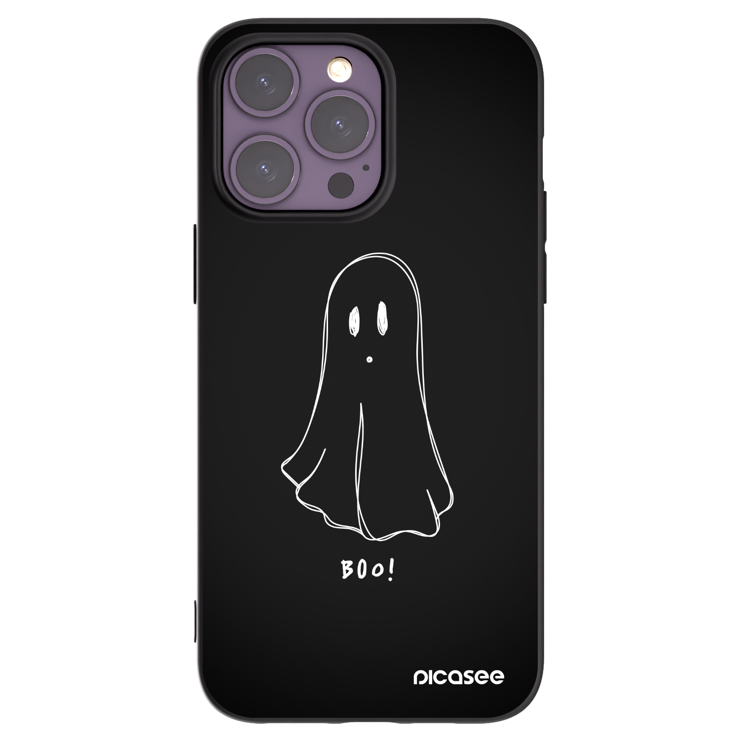 Picasee Μαύρη θήκη σιλικόνης για Apple iPhone 14 Pro Max - Ghost 2