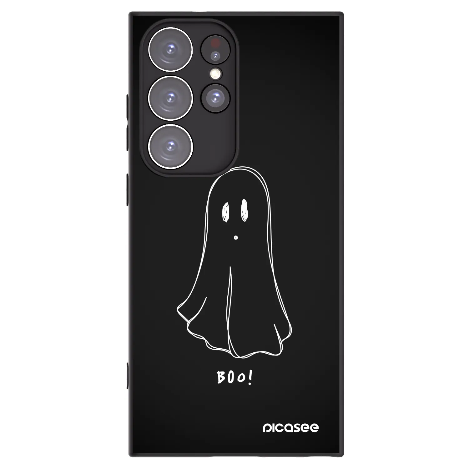 Picasee Μαύρη θήκη σιλικόνης για Samsung Galaxy S23 Ultra 5G - Ghost 2