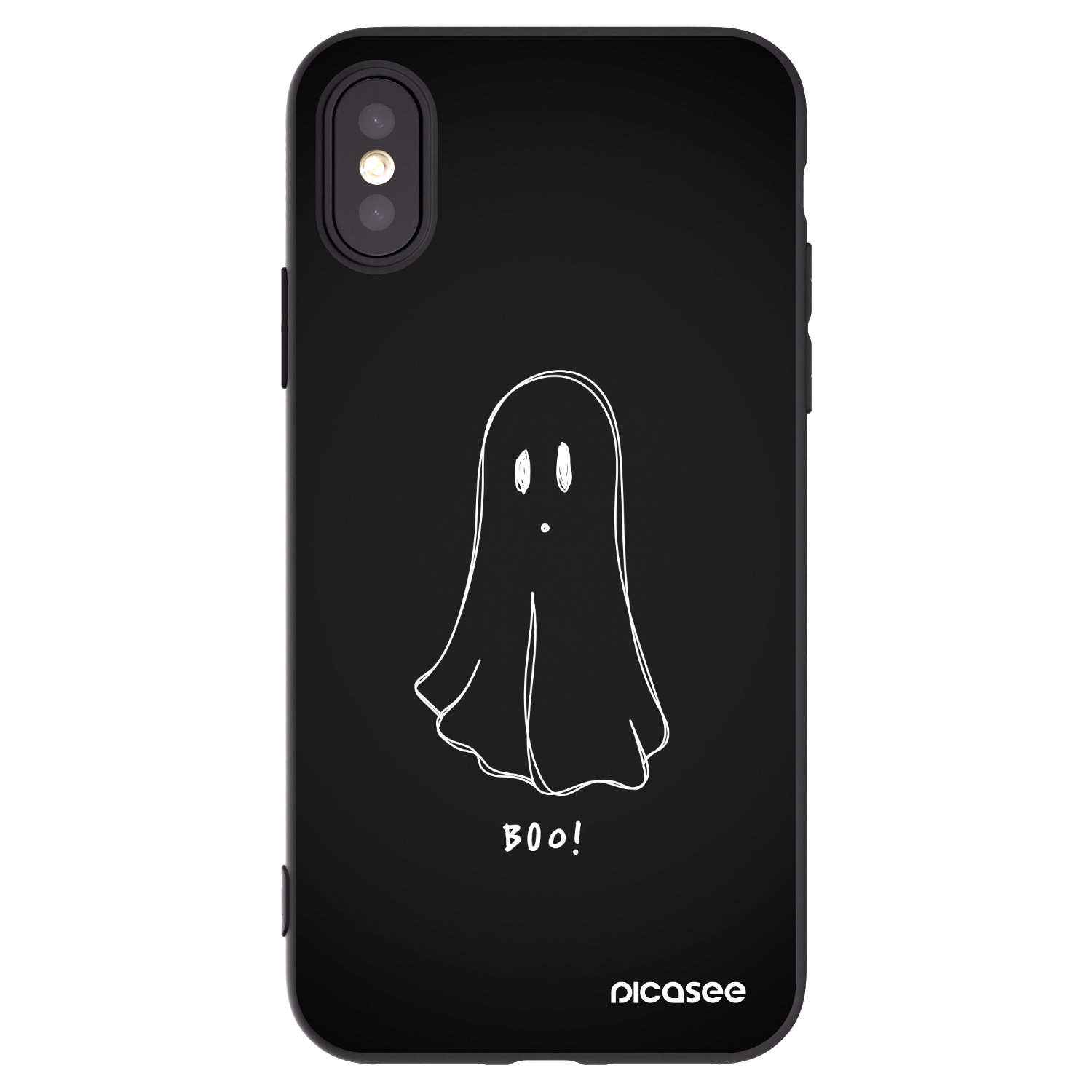 Picasee Μαύρη θήκη σιλικόνης για Apple iPhone X/XS - Ghost 2