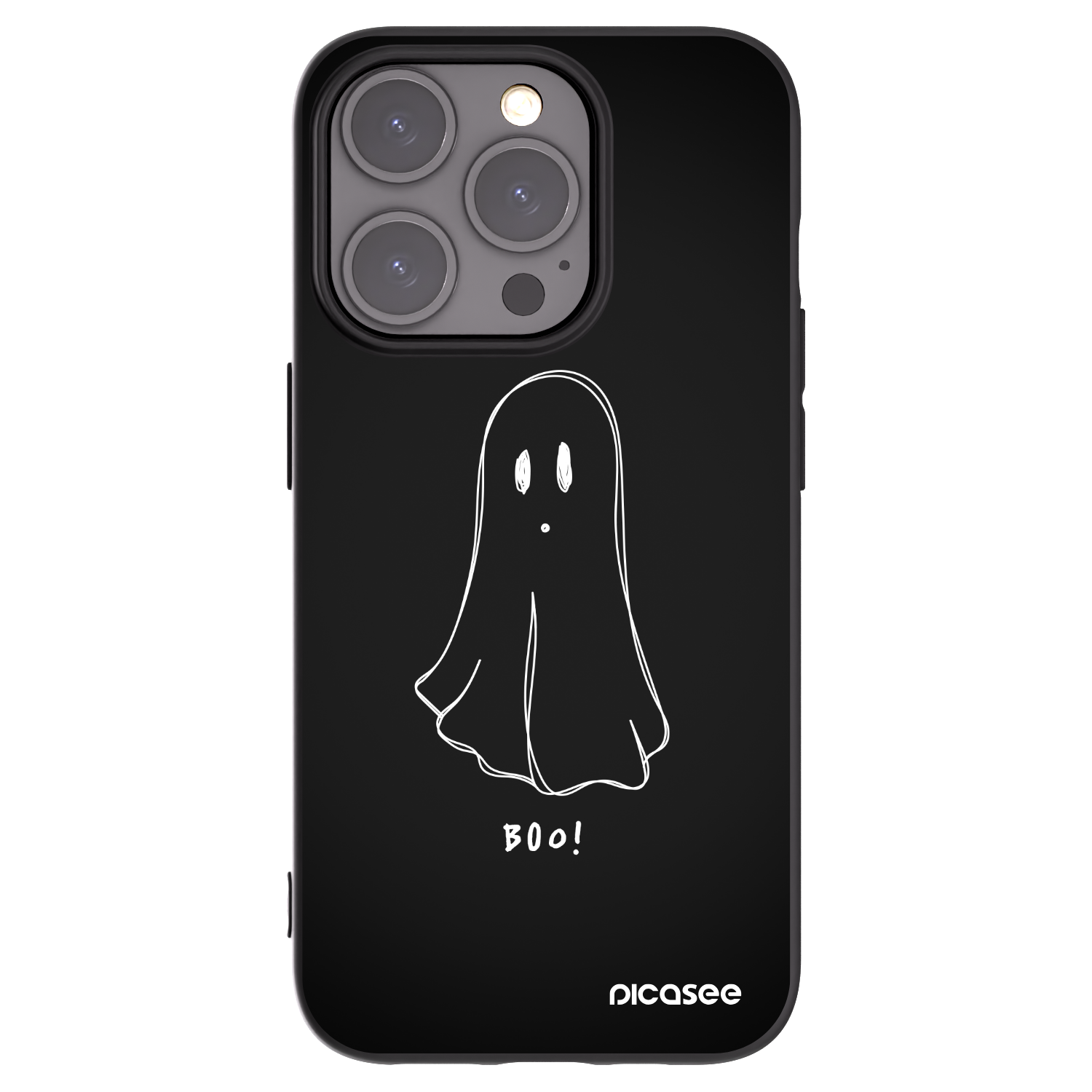 Picasee Μαύρη θήκη σιλικόνης για Apple iPhone 15 Pro - Ghost 2