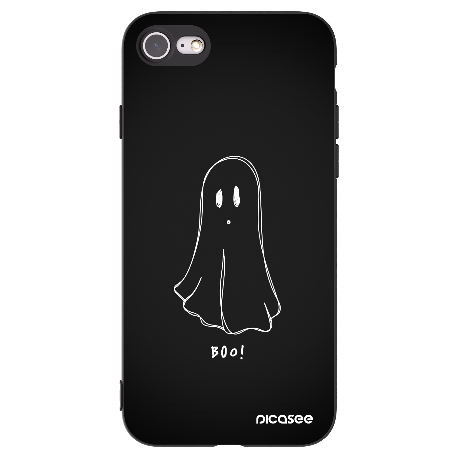Picasee Μαύρη θήκη σιλικόνης για Apple iPhone 7 - Ghost 2