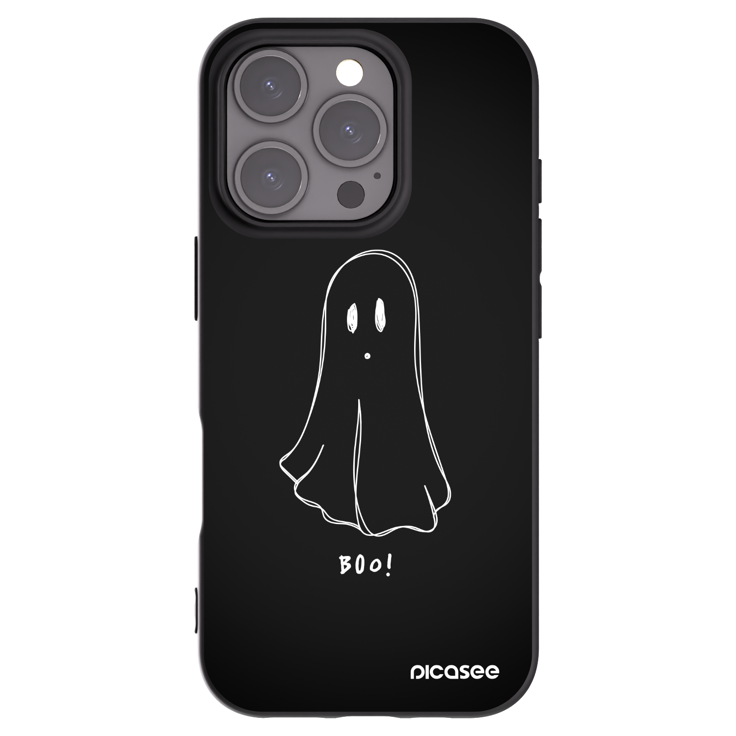 Picasee Μαύρη θήκη σιλικόνης για Apple iPhone 16 Pro - Ghost 2