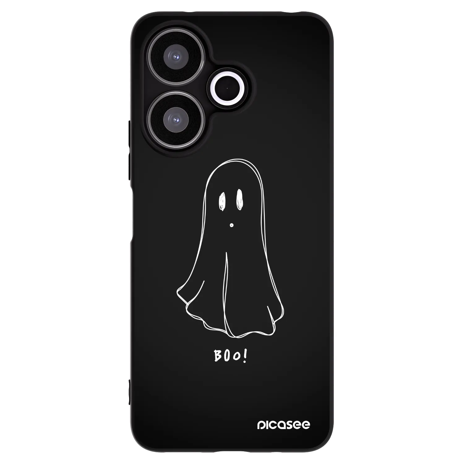 Picasee Μαύρη θήκη σιλικόνης για Xiaomi Redmi 13 4G - Ghost 2