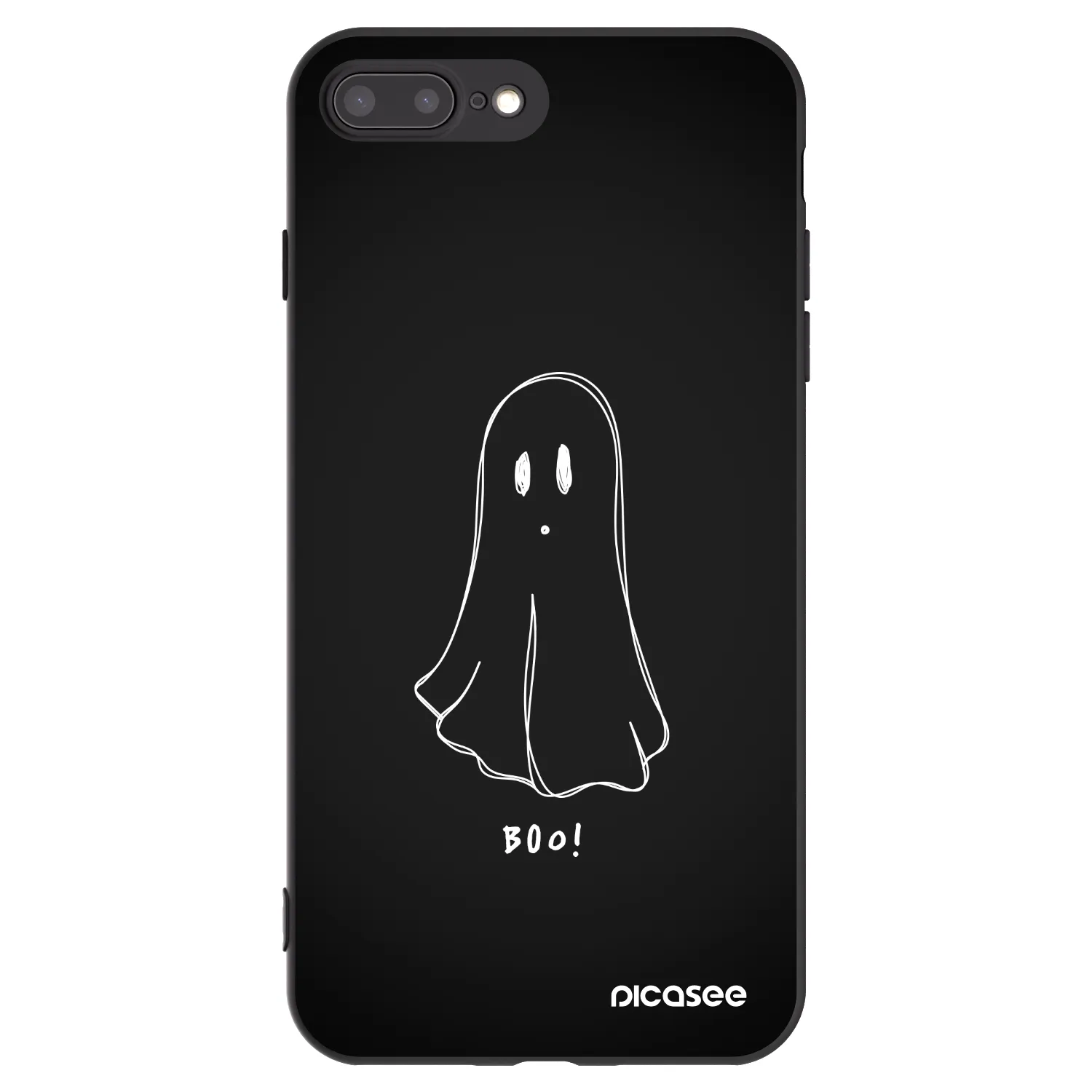 Picasee Μαύρη θήκη σιλικόνης για Apple iPhone 7 Plus - Ghost 2