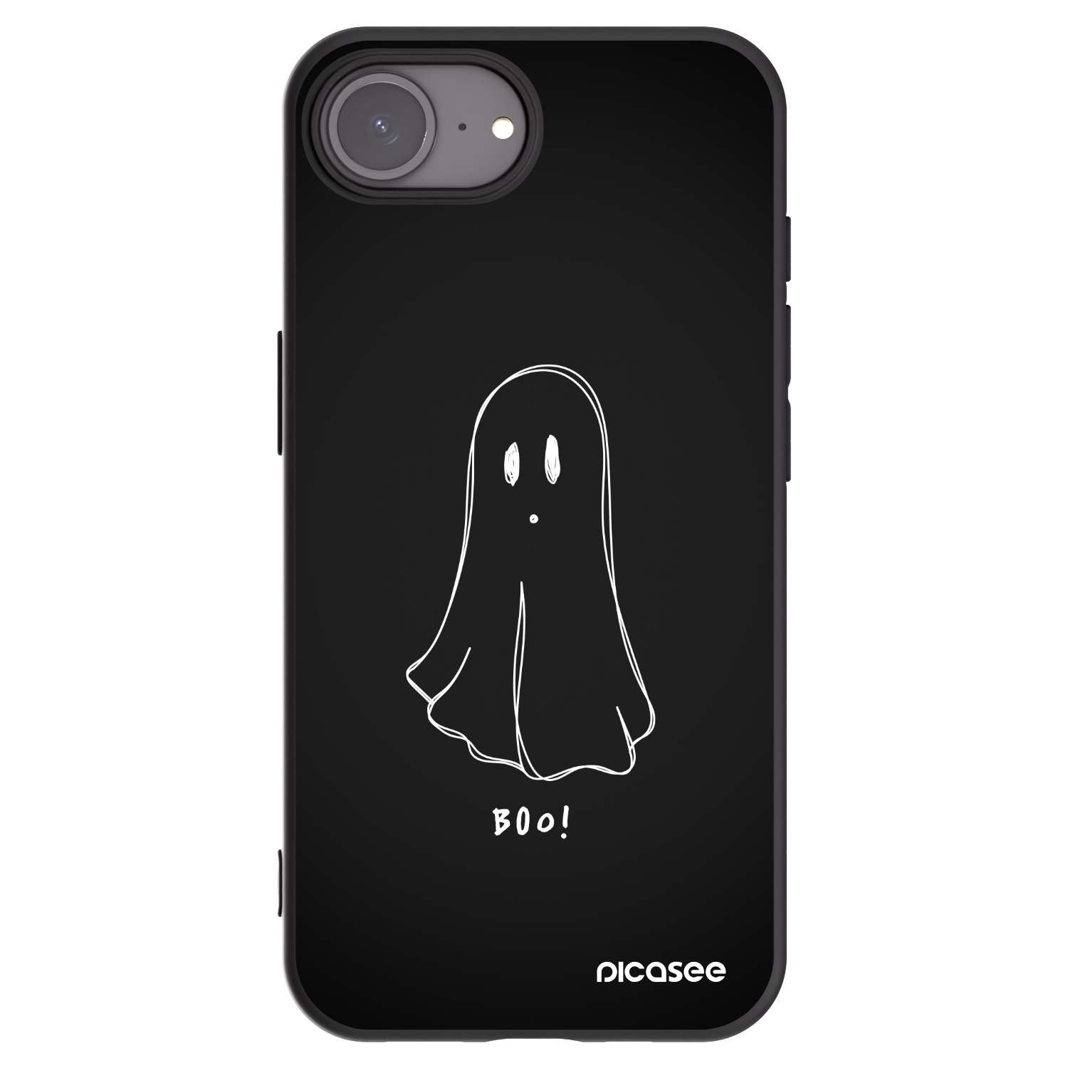 Picasee Μαύρη θήκη σιλικόνης για Apple iPhone 16e - Ghost 2