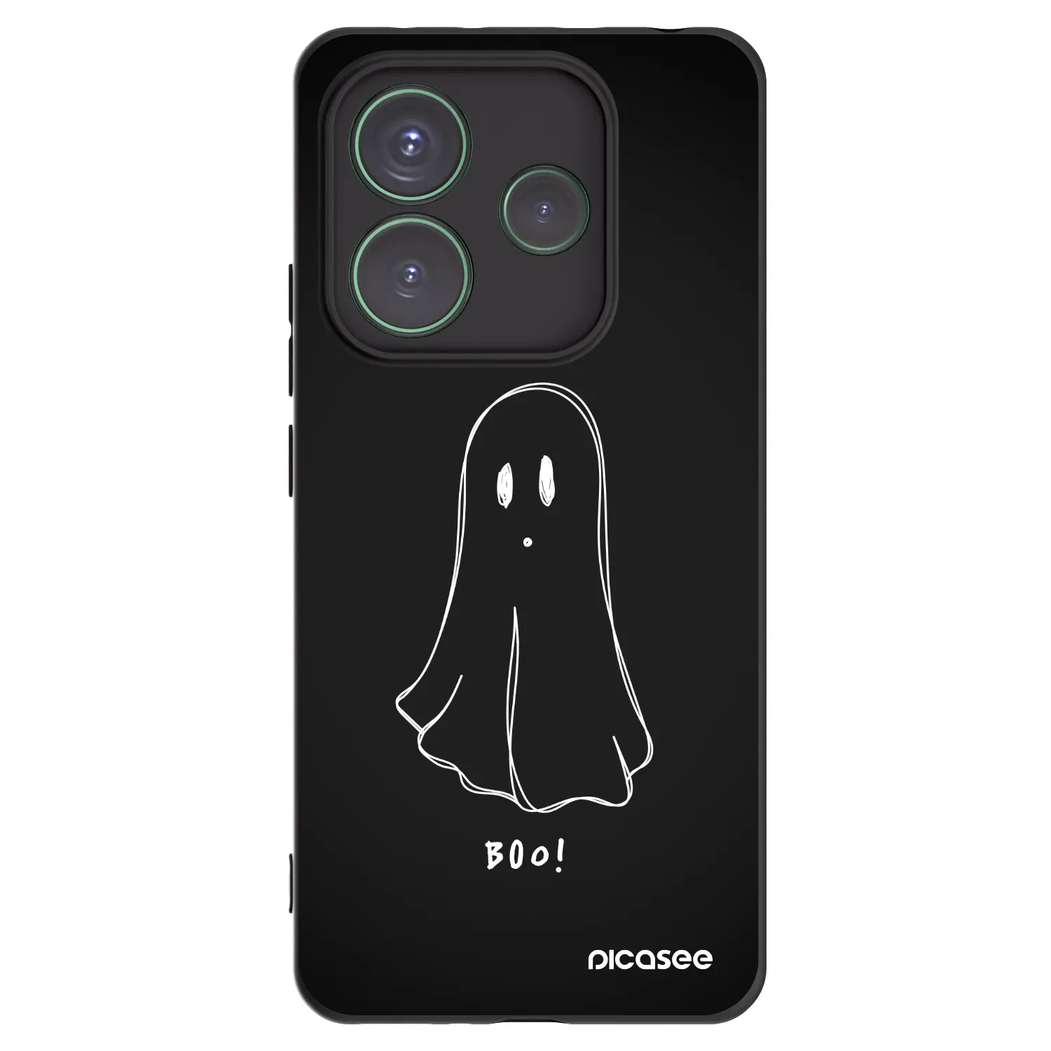 Picasee Μαύρη θήκη σιλικόνης για Xiaomi Redmi Note 14 5G - Ghost 2