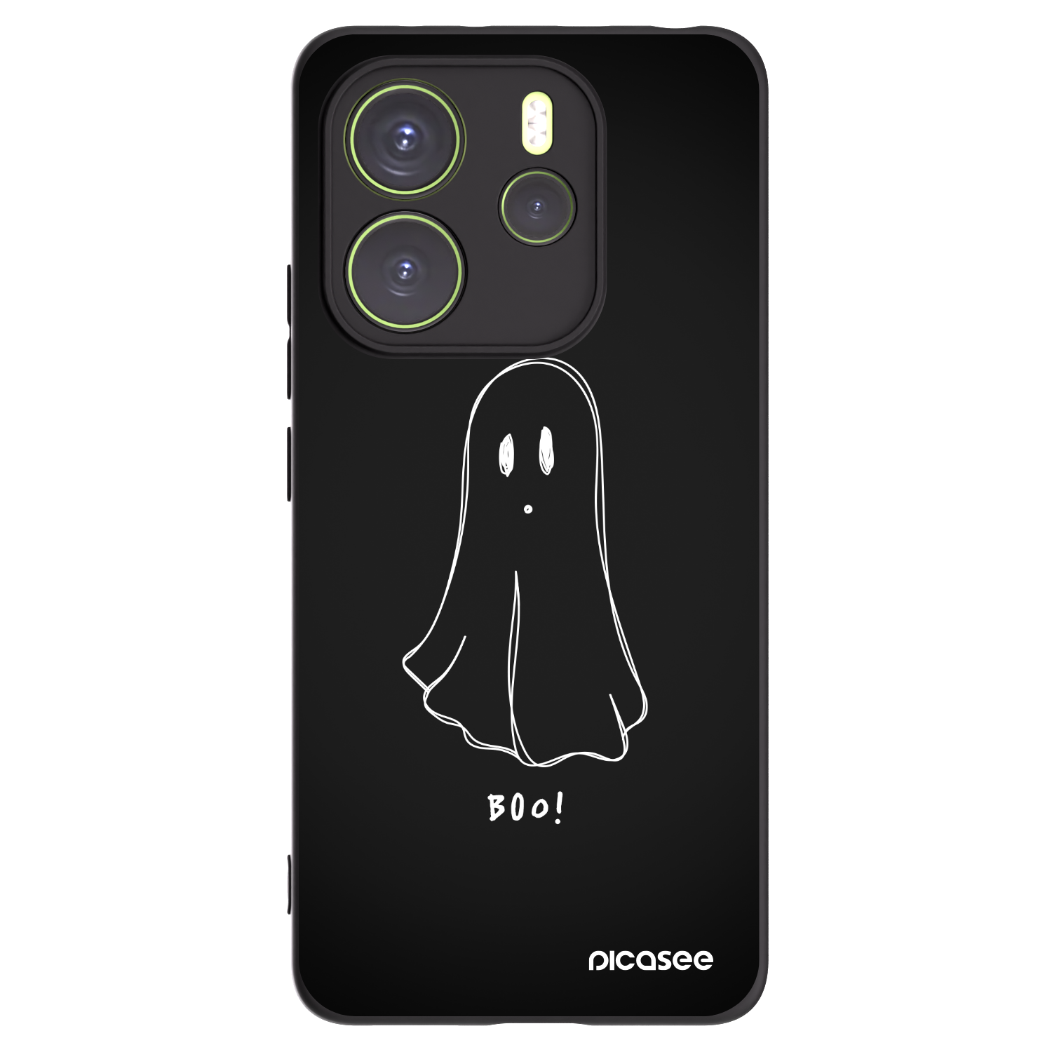 Picasee Μαύρη θήκη σιλικόνης για Xiaomi Redmi Note 14 4G - Ghost 2