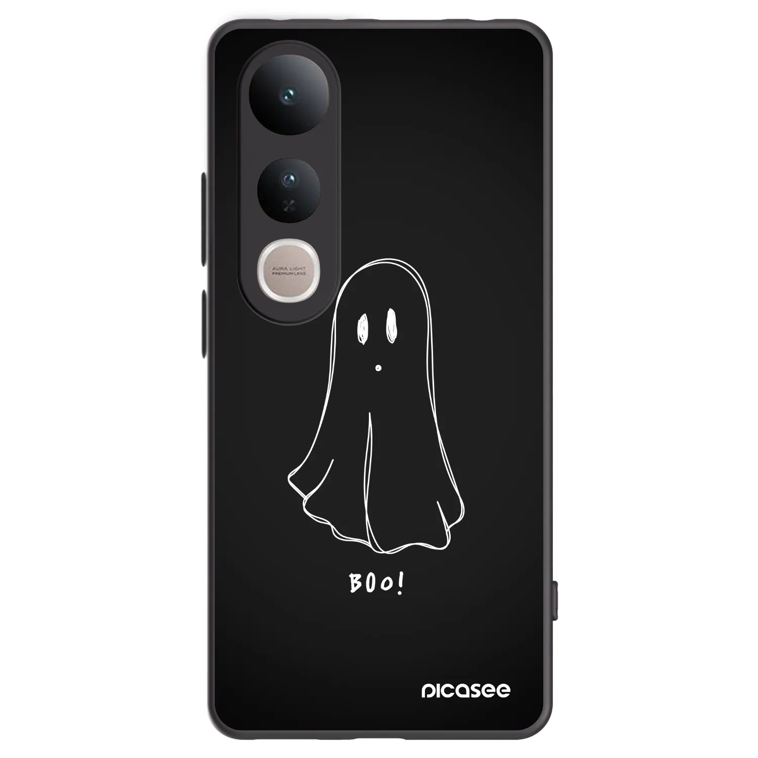 Picasee Μαύρη θήκη σιλικόνης για Vivo V50 Lite 5G - Ghost 2