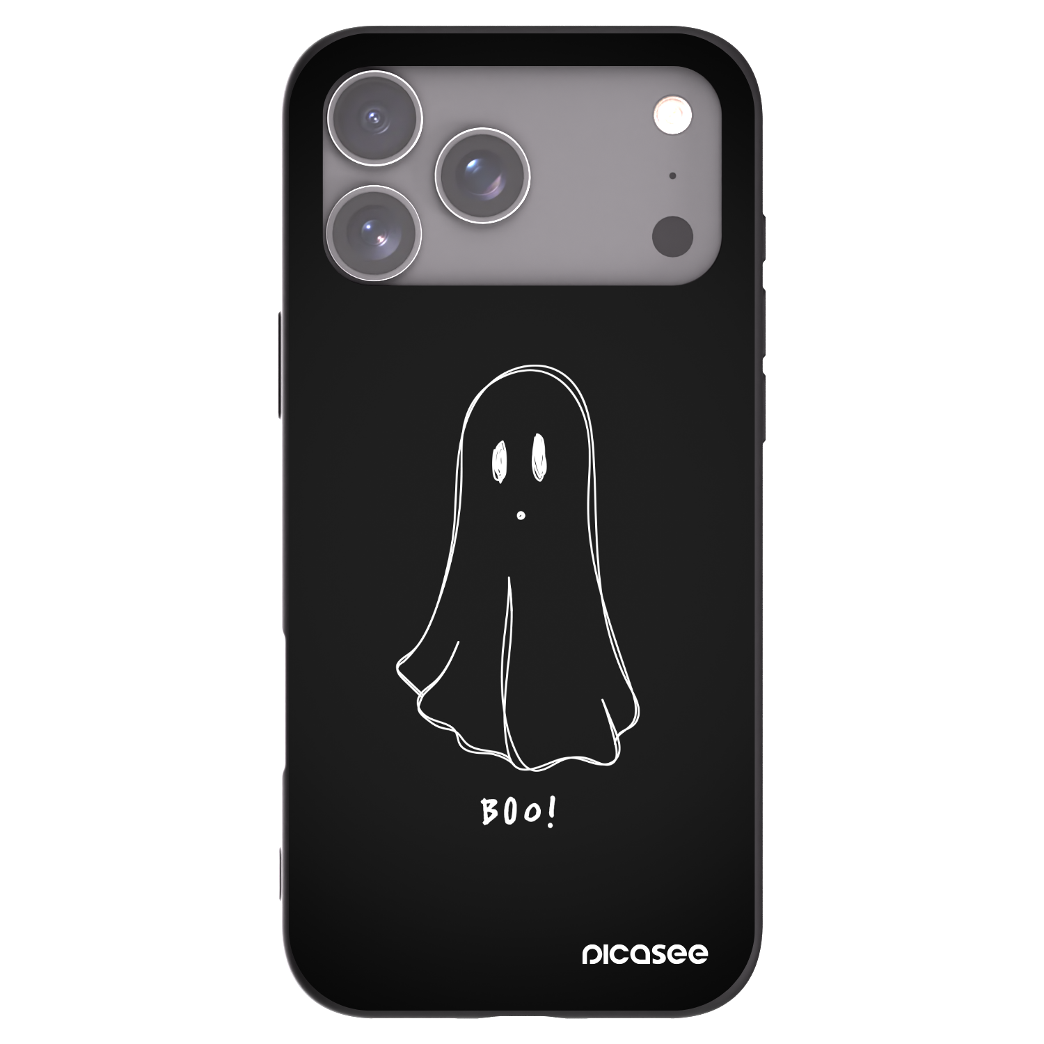 Picasee Μαύρη θήκη σιλικόνης για Apple iPhone 17 Pro Max - Ghost 2