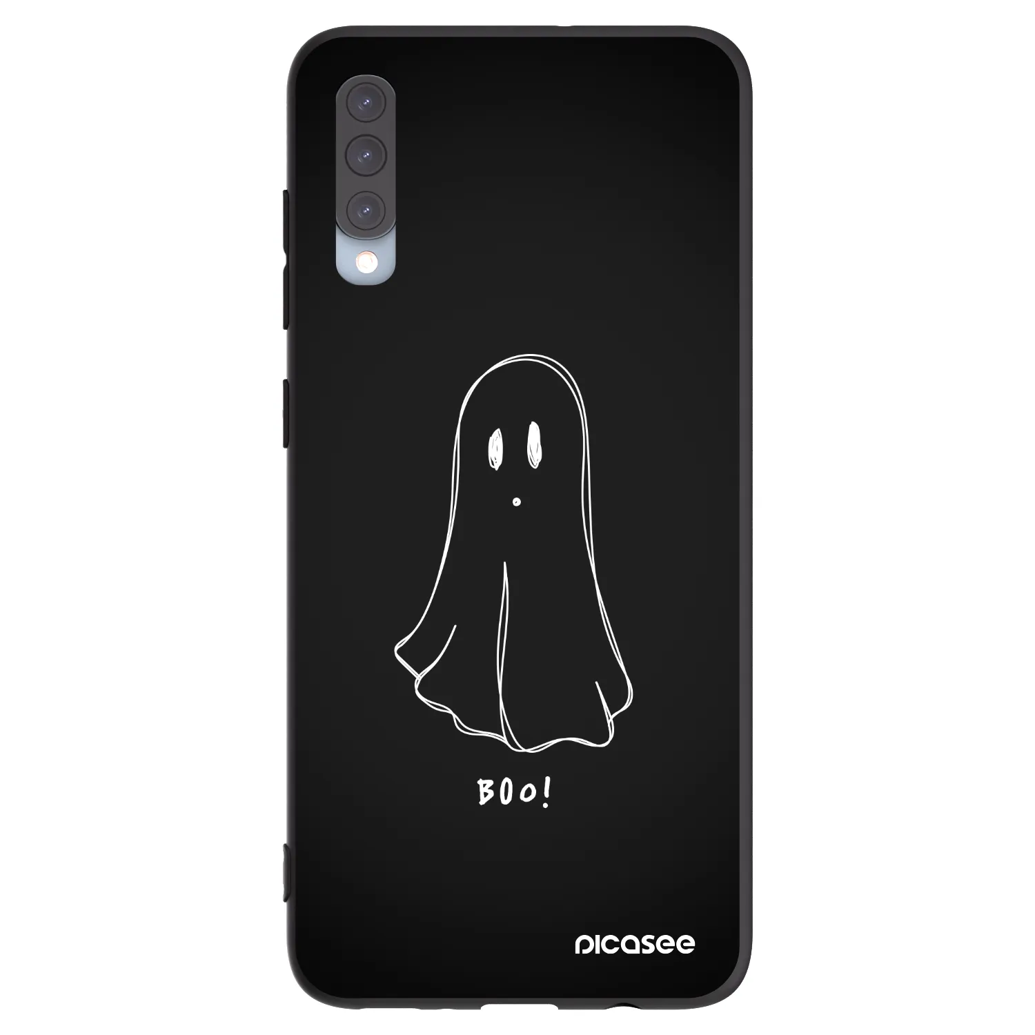 Picasee Μαύρη θήκη σιλικόνης για Samsung Galaxy A70 A705F - Ghost 2
