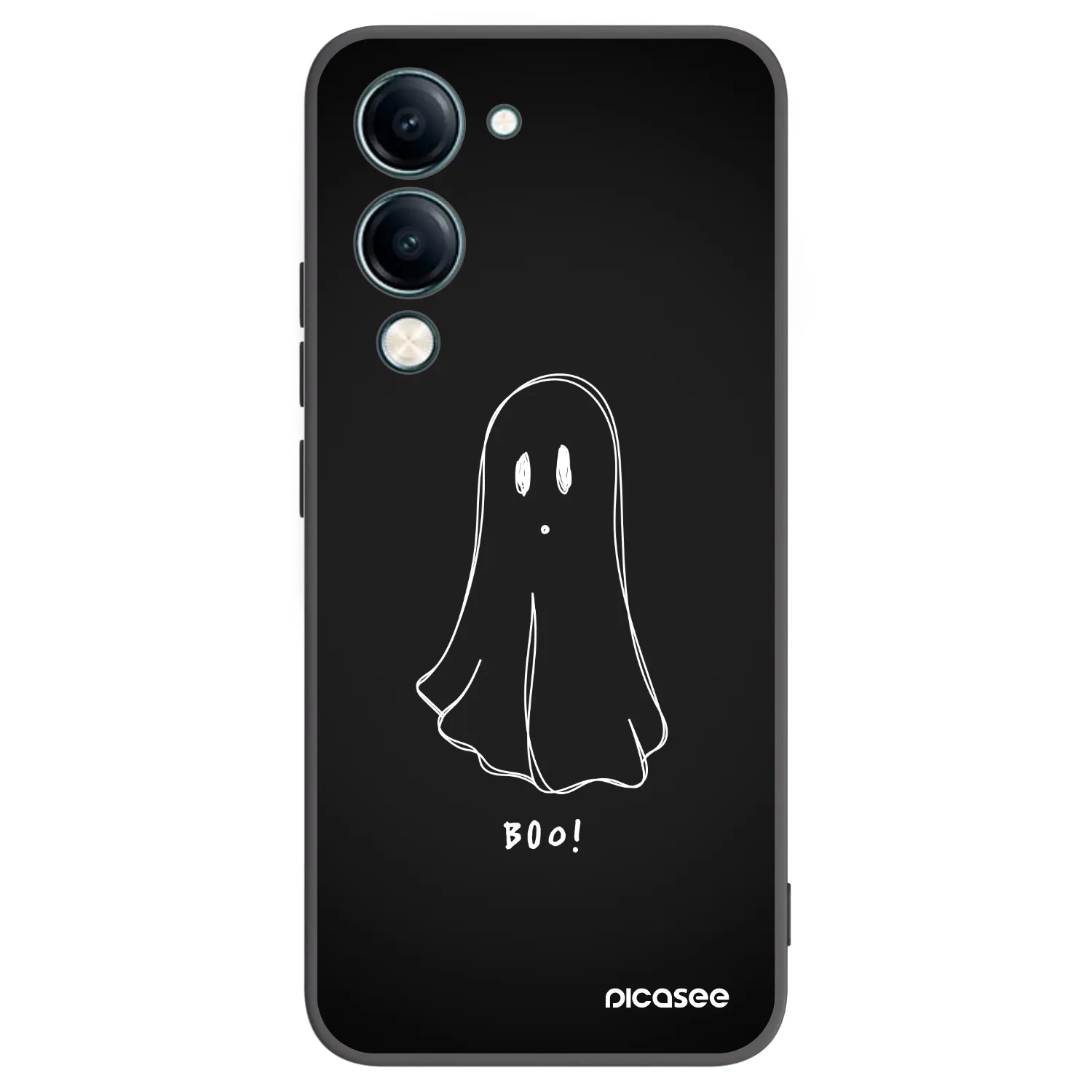 Picasee Μαύρη θήκη σιλικόνης για Vivo Y29s 5G - Ghost 2