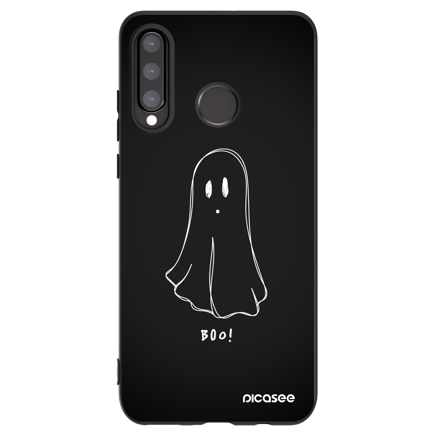Picasee Μαύρη θήκη σιλικόνης για Huawei P30 Lite - Ghost 2