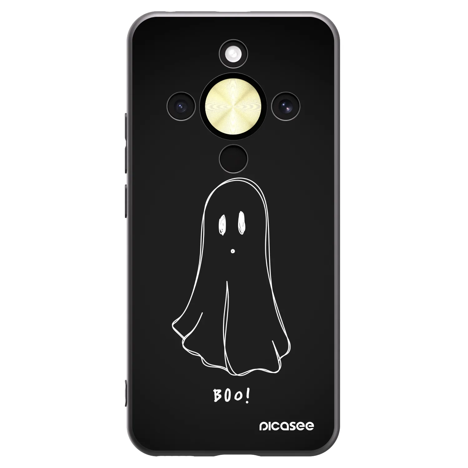 Picasee Μαύρη θήκη σιλικόνης για Honor Magic8 Lite 5G - Ghost 2