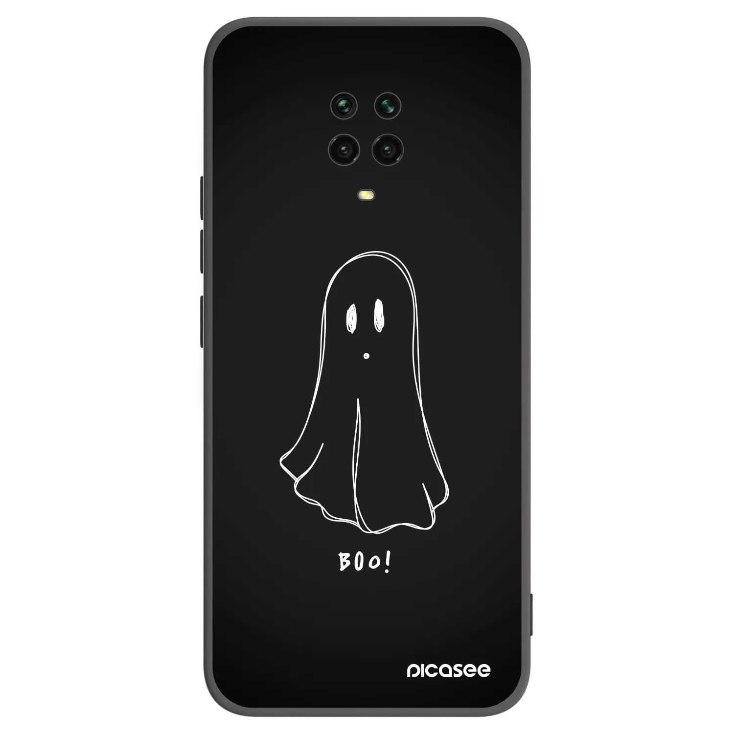 Picasee Μαύρη θήκη σιλικόνης για Xiaomi Redmi Note 9 Pro - Ghost 2