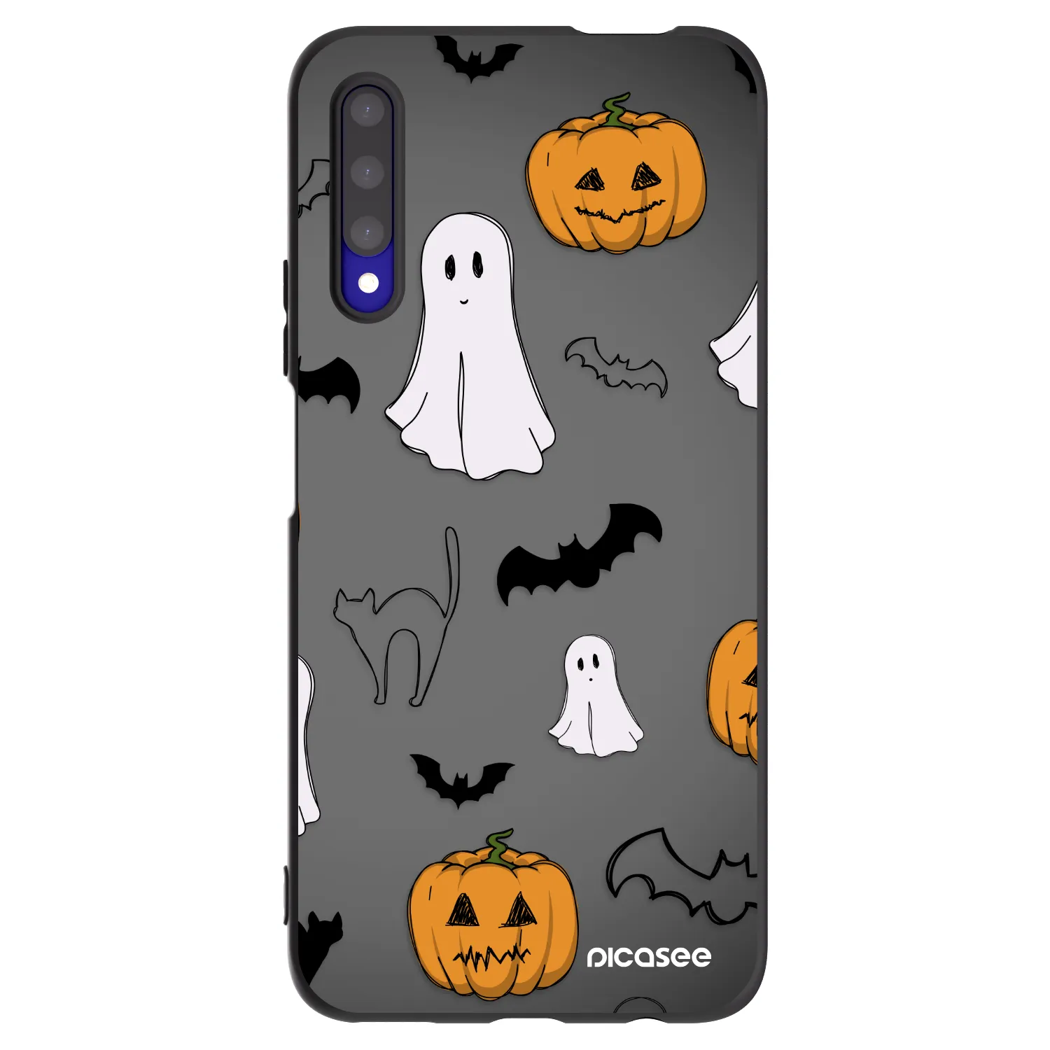 Picasee Μαύρη θήκη σιλικόνης για Honor 9X Pro - Spooky crew