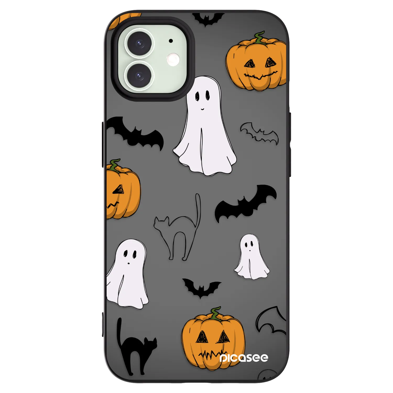 Picasee Μαύρη θήκη σιλικόνης για Apple iPhone 12 - Spooky crew