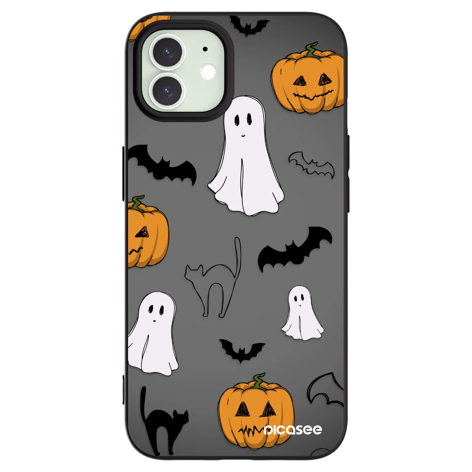 Picasee Μαύρη θήκη σιλικόνης για Apple iPhone 12 Pro - Spooky crew
