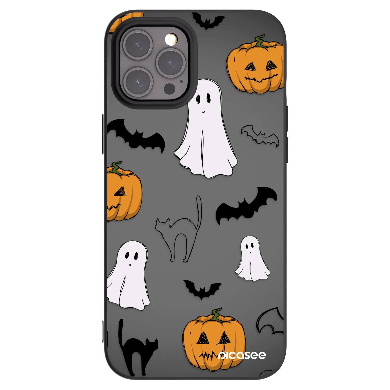 Picasee Μαύρη θήκη σιλικόνης για Apple iPhone 12 Pro Max - Spooky crew
