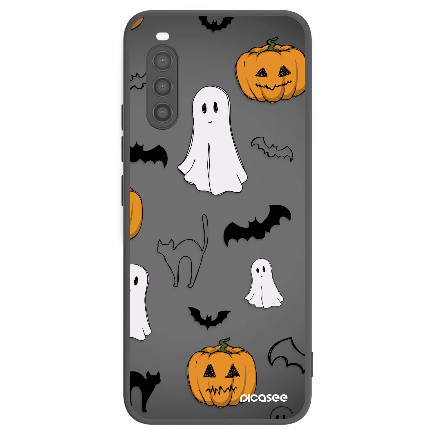 Picasee Μαύρη θήκη σιλικόνης για Sony Xperia 10 II - Spooky crew