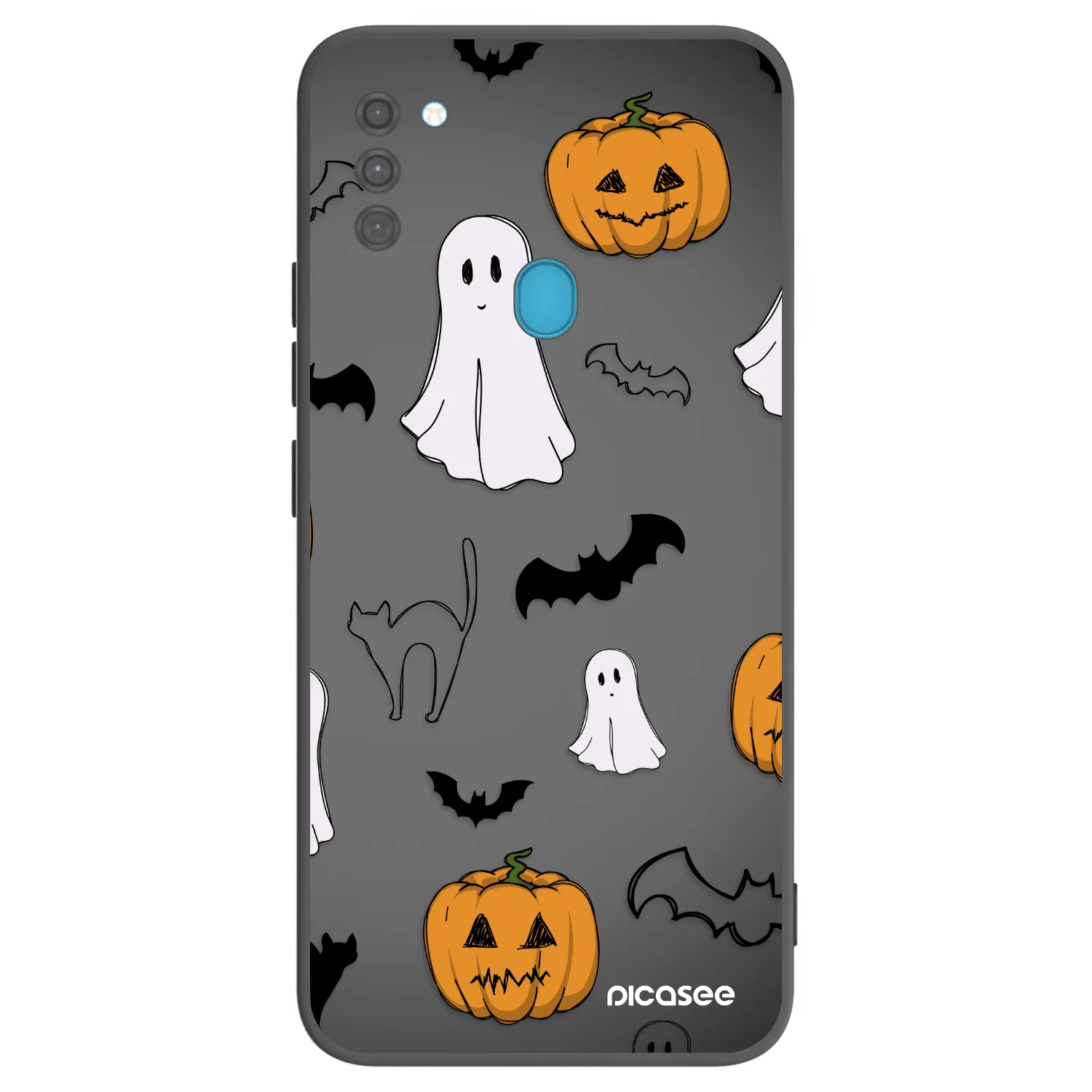 Picasee Μαύρη θήκη σιλικόνης για Samsung Galaxy M11 - Spooky crew