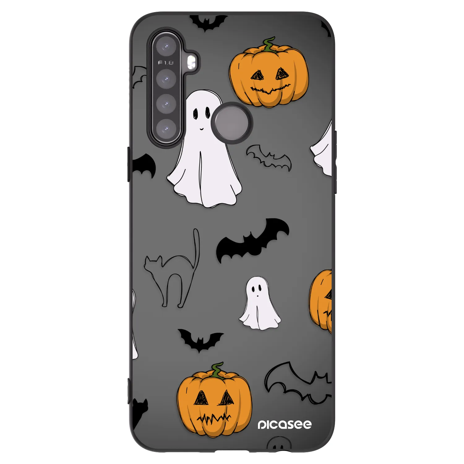 Picasee Μαύρη θήκη σιλικόνης για Realme 6i - Spooky crew
