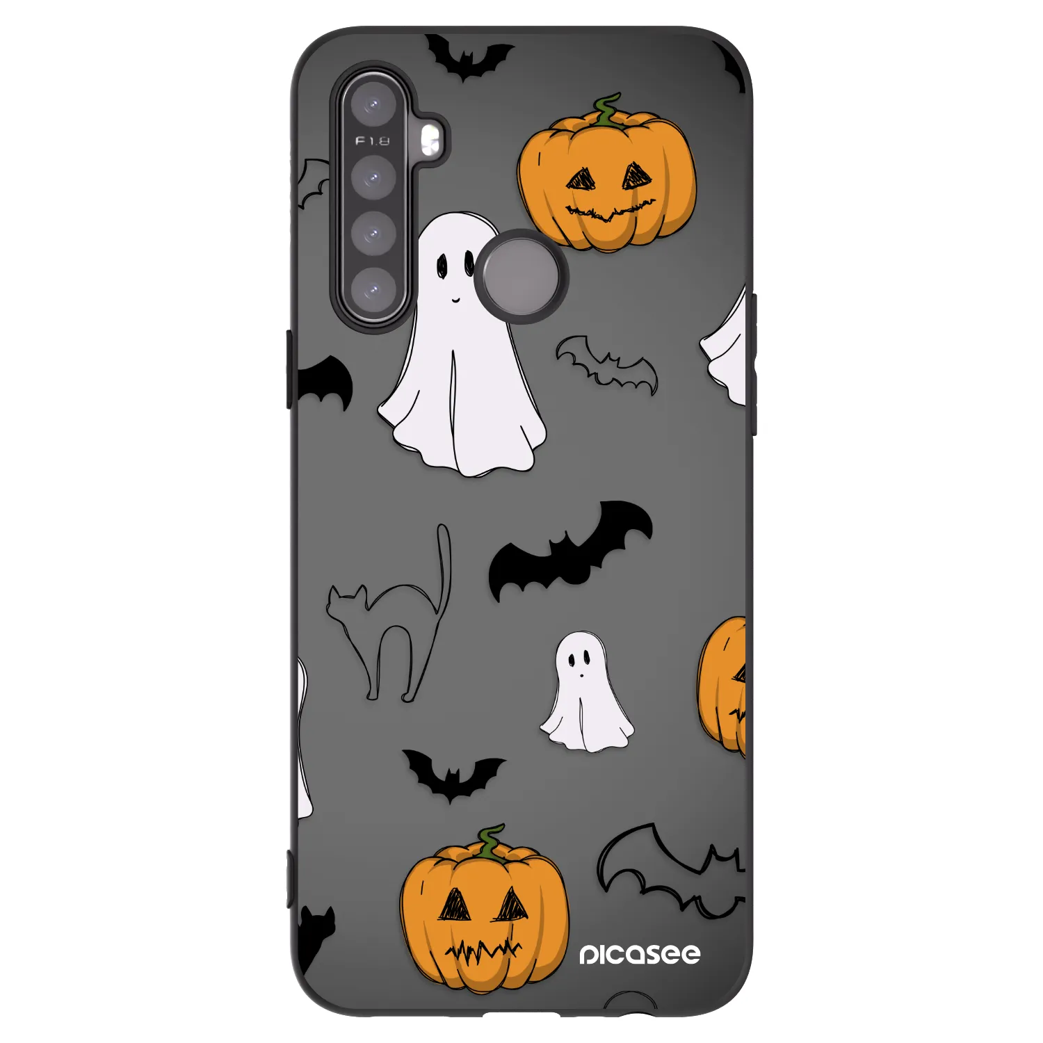 Picasee Μαύρη θήκη σιλικόνης για Realme 5 - Spooky crew