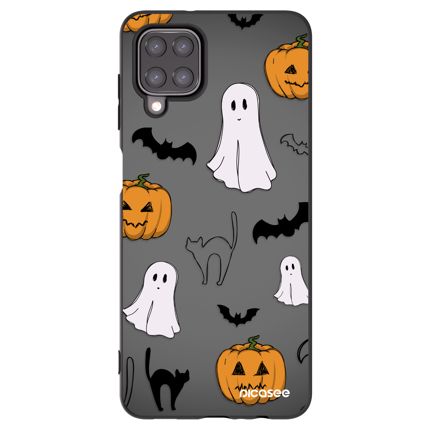 Picasee Μαύρη θήκη σιλικόνης για Samsung Galaxy A12 A125F - Spooky crew