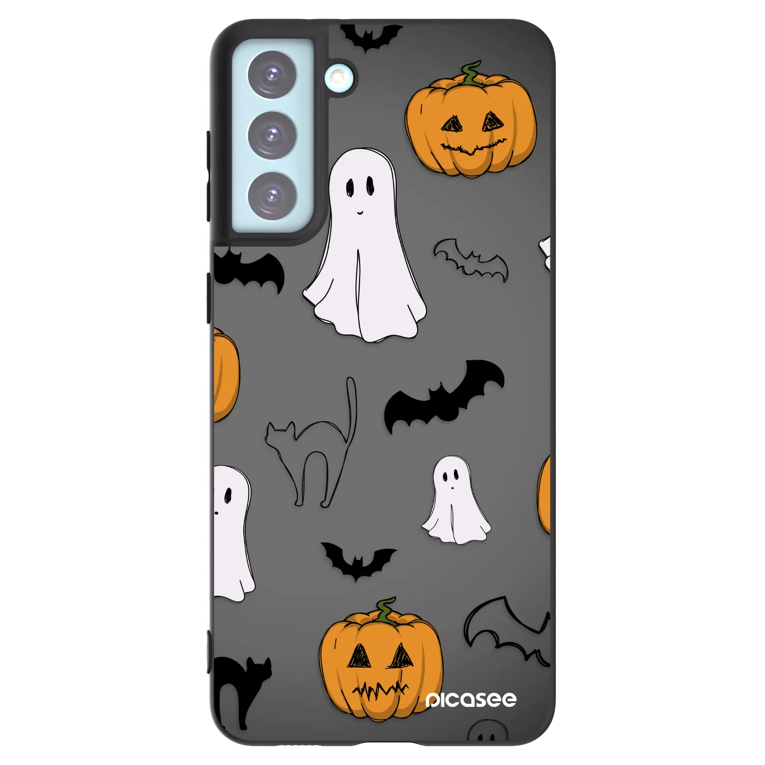 Picasee Μαύρη θήκη σιλικόνης για Samsung Galaxy S21+ 5G G996F - Spooky crew