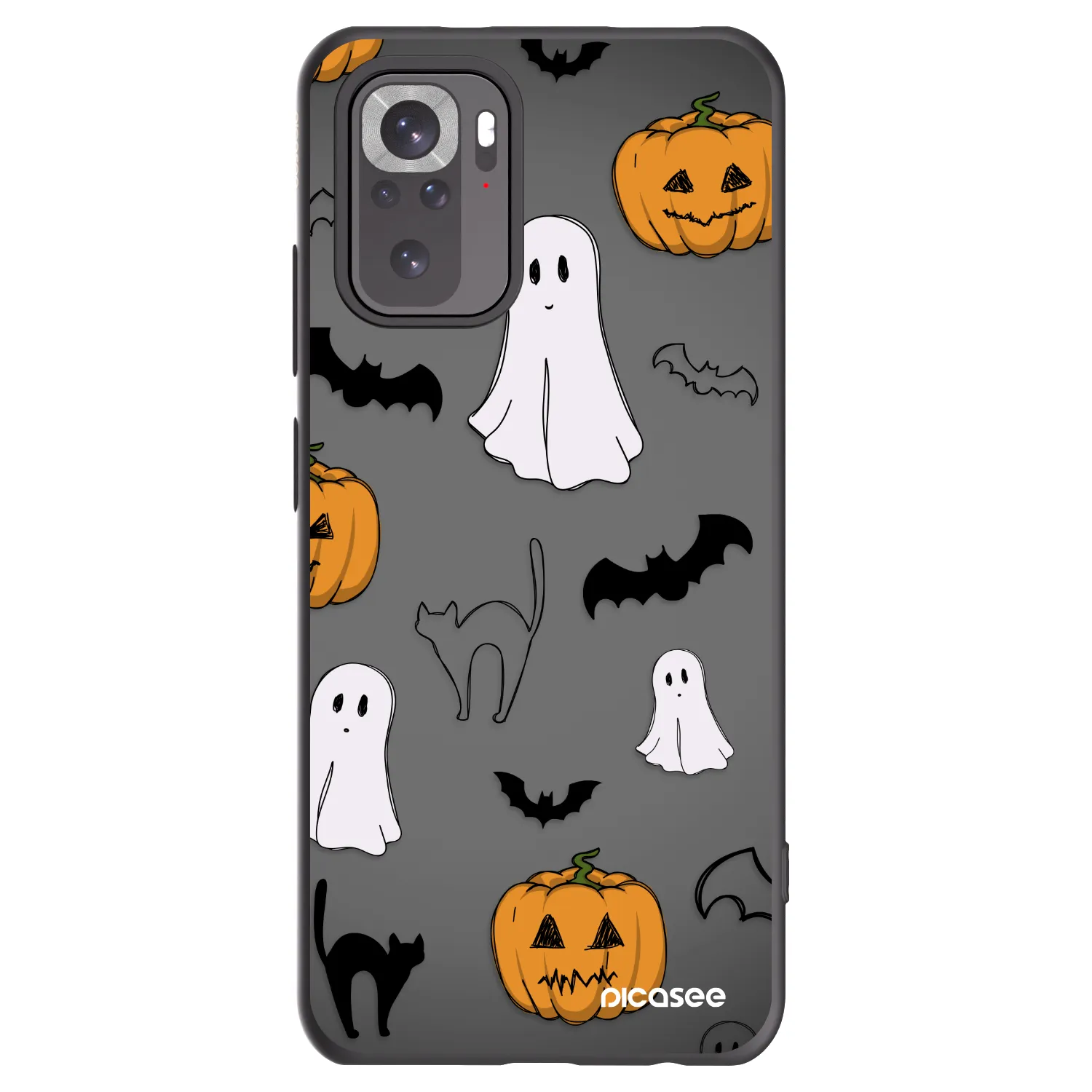 Picasee Μαύρη θήκη σιλικόνης για Xiaomi Redmi Note 10 - Spooky crew