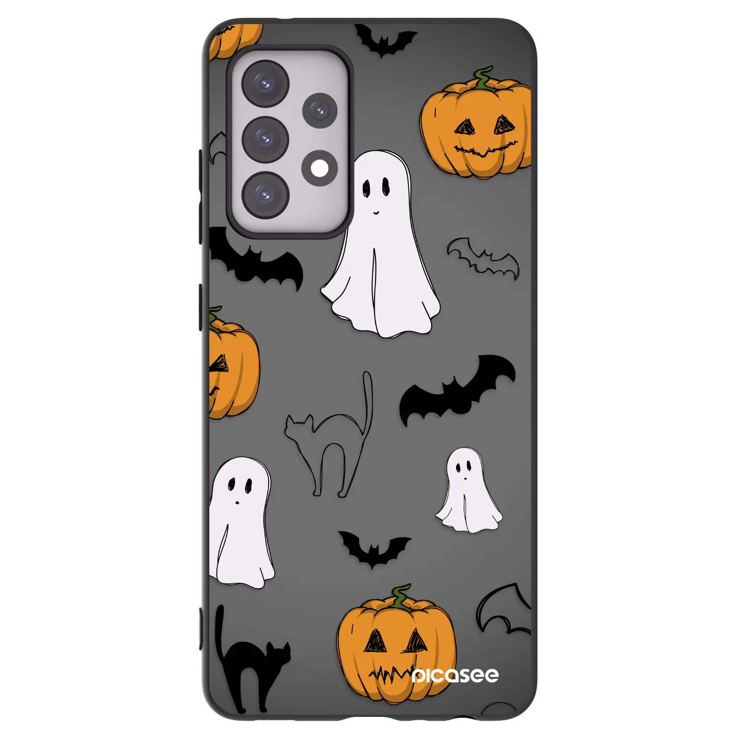 Picasee Μαύρη θήκη σιλικόνης για Samsung Galaxy A52 5G A525F - Spooky crew