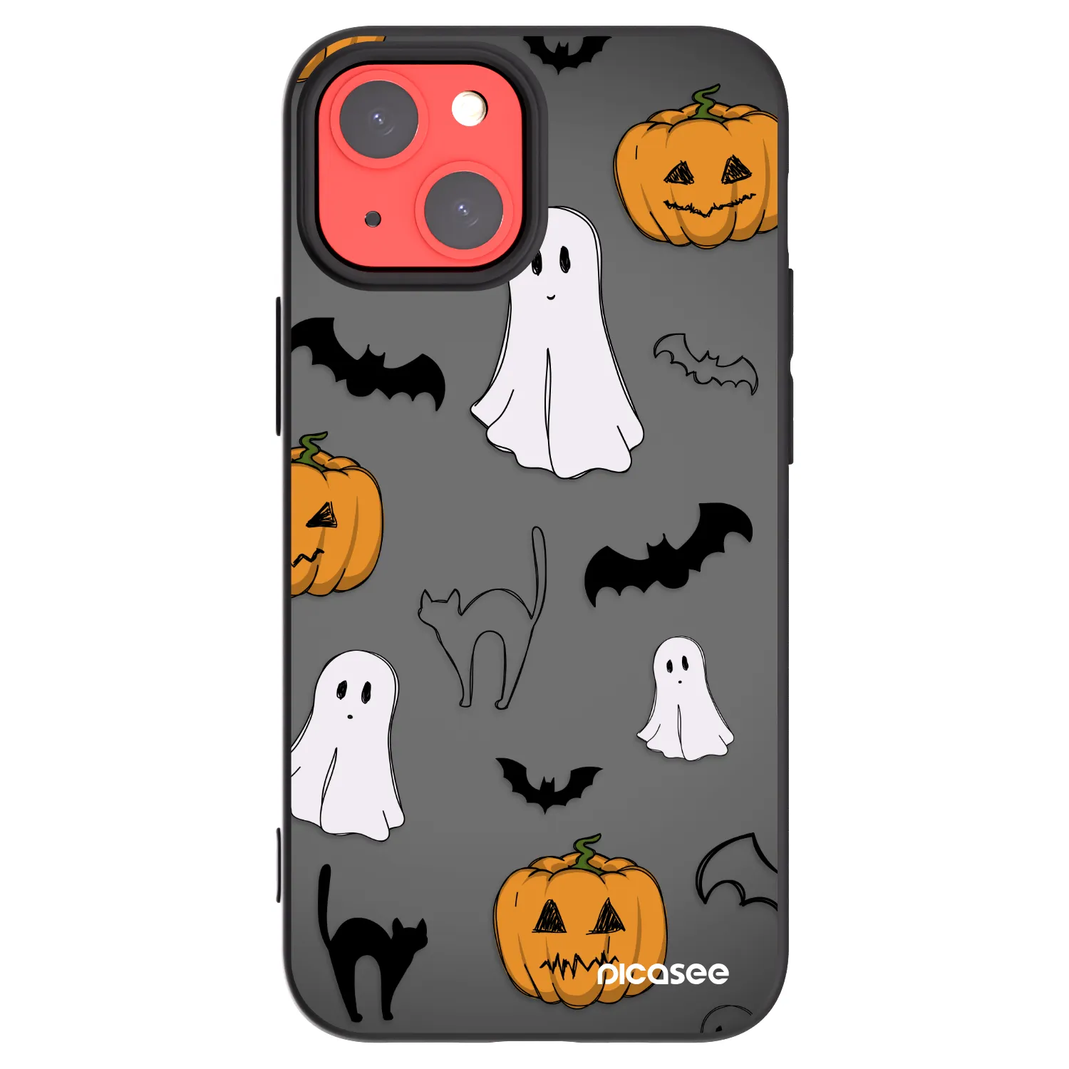 Picasee Μαύρη θήκη σιλικόνης για Apple iPhone 13 mini - Spooky crew