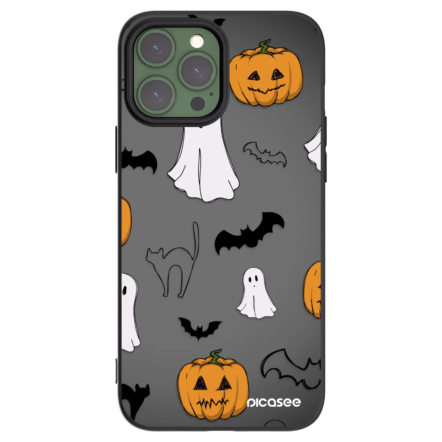 Picasee Μαύρη θήκη σιλικόνης για Apple iPhone 13 Pro Max - Spooky crew