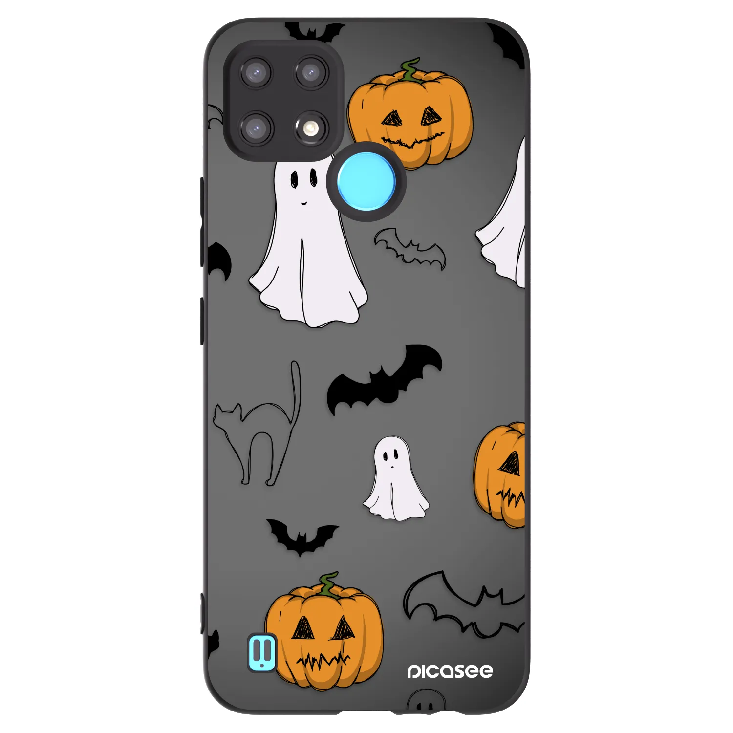Picasee Μαύρη θήκη σιλικόνης για Realme C21 - Spooky crew