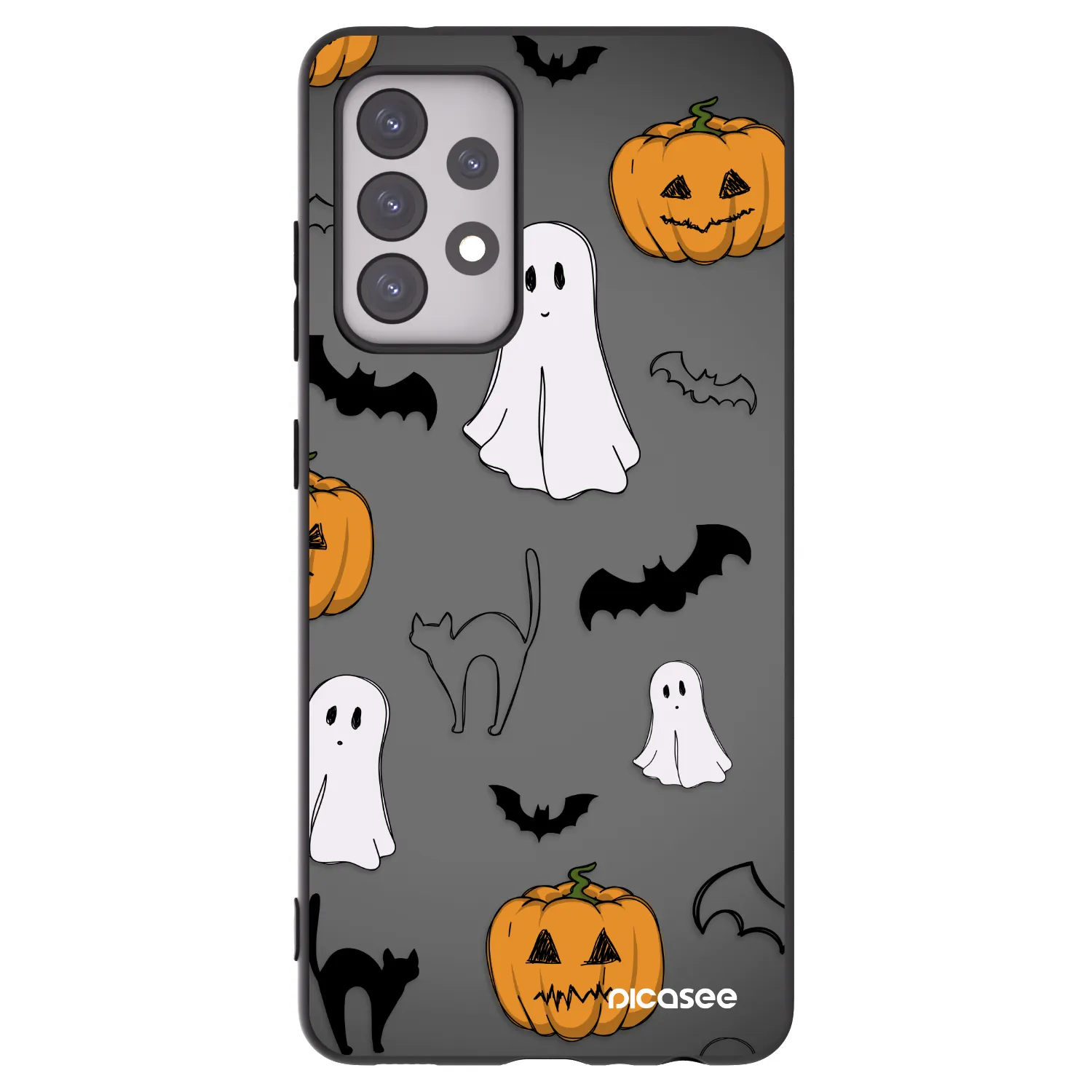 Picasee Μαύρη θήκη σιλικόνης για Samsung Galaxy A52s 5G A528B - Spooky crew