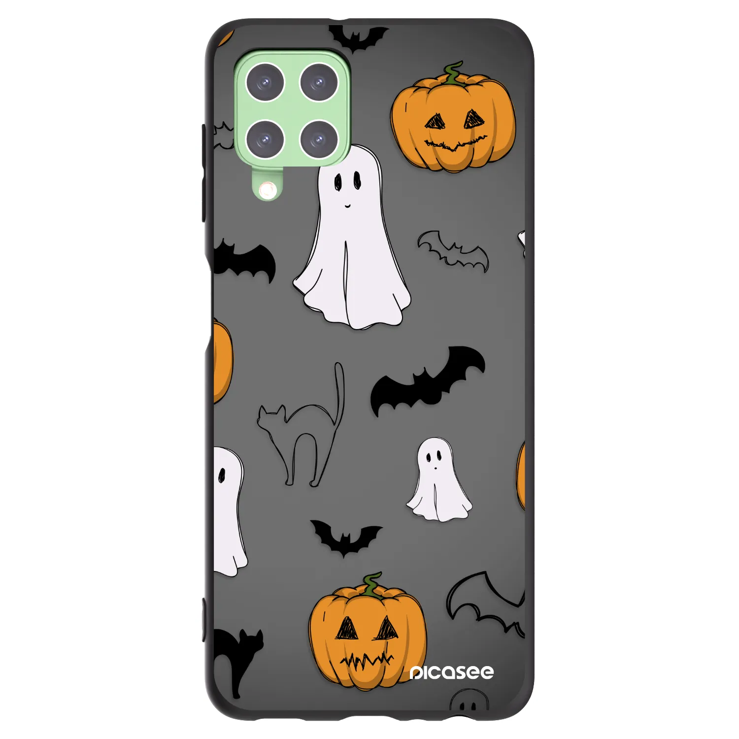 Picasee Μαύρη θήκη σιλικόνης για Samsung Galaxy A22 A225F 4G - Spooky crew