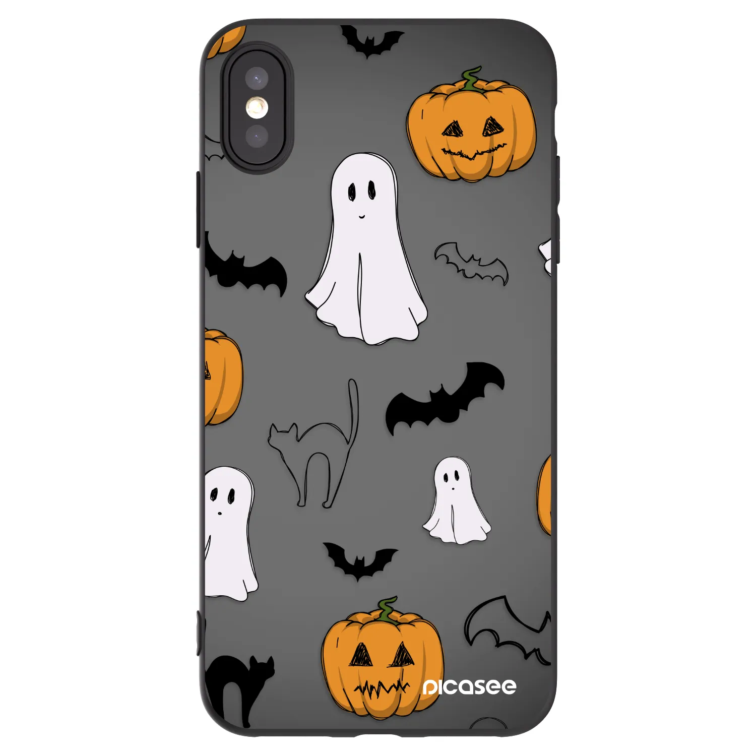 Picasee Μαύρη θήκη σιλικόνης για Apple iPhone XS Max - Spooky crew