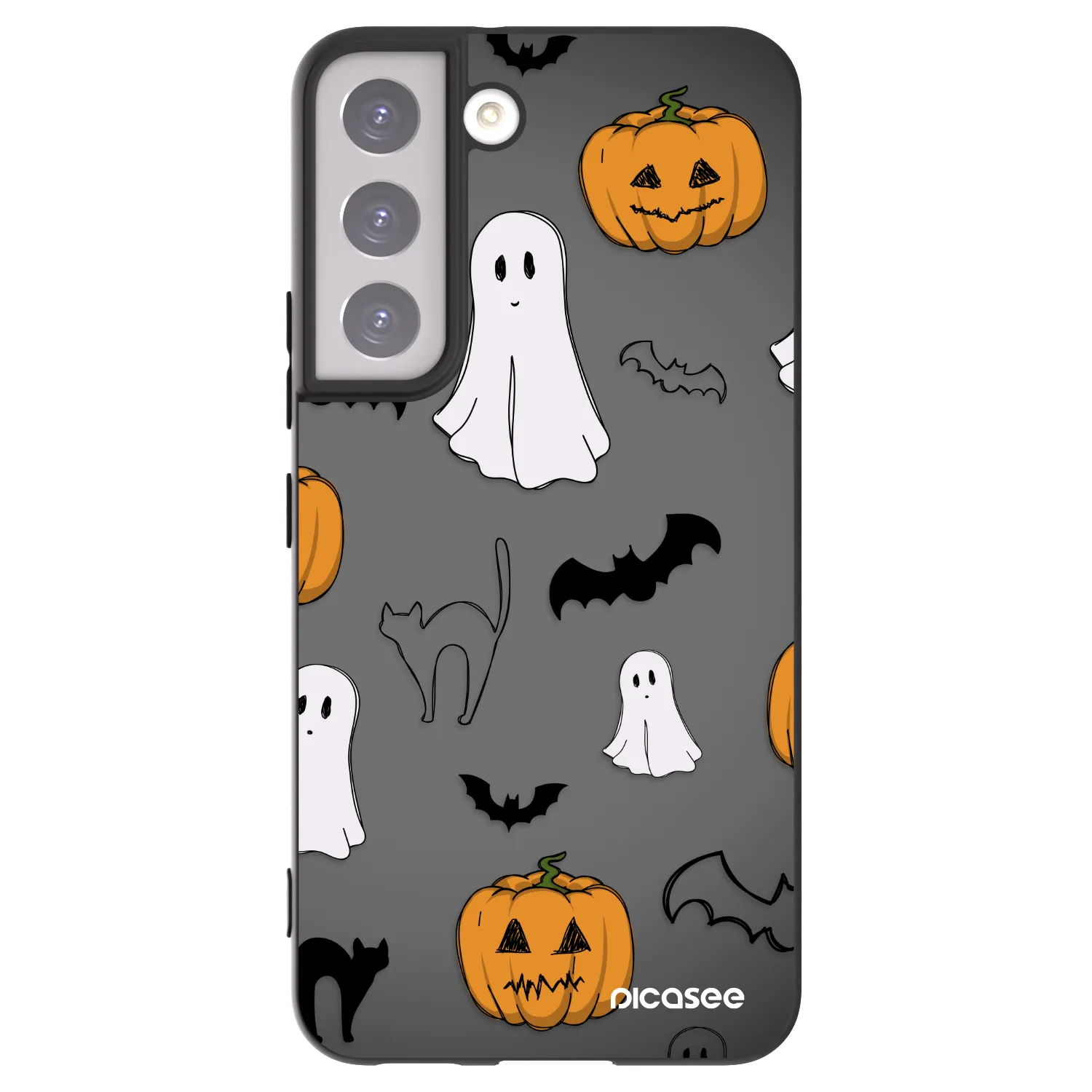 Picasee Μαύρη θήκη σιλικόνης για Samsung Galaxy S22 5G - Spooky crew