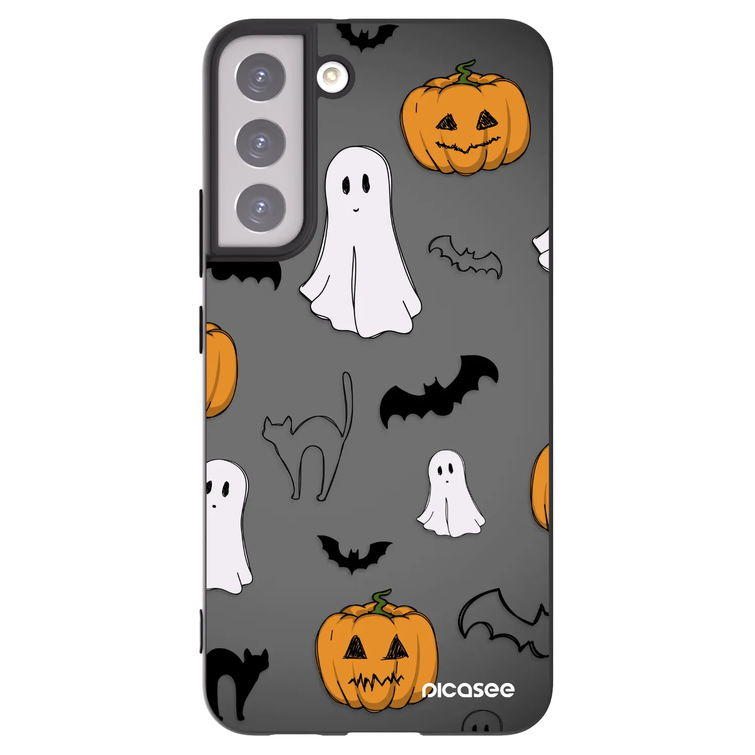 Picasee Μαύρη θήκη σιλικόνης για Samsung Galaxy S22+ 5G - Spooky crew